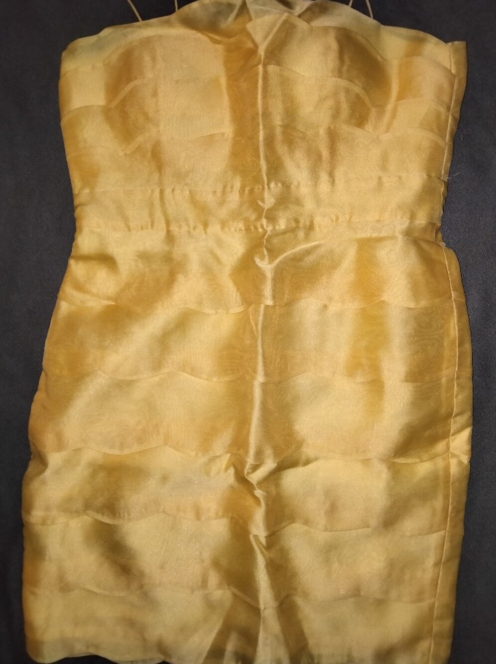Yellow Satin Cocktail Dress